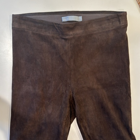 Vince lamb leather brown suede stretch pants - Picture 2 of 7